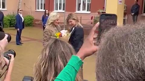 U.S. first lady Jill Biden made an unannounced trip to Ukraine and met the country's first lady Olen