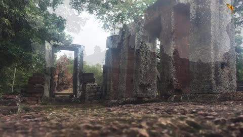 Visiting Bakong Ancient Temple With Calm Music