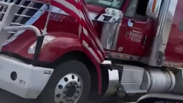 Massive Truckers Convoy with honks heading to DC Date: March 19th, 2022