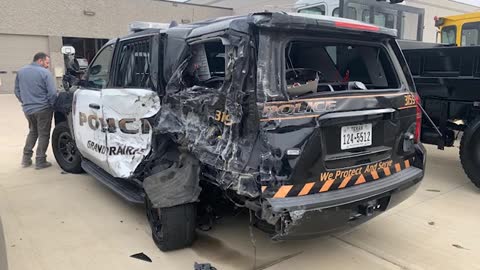 Grand Prairie Police Officers Nearly Hit By Overturned Vehicle