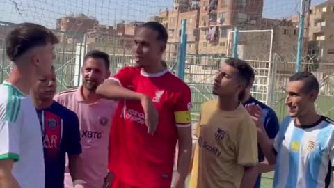 Van Dijk, Messi, Mbappe and Neymar with their semi-players