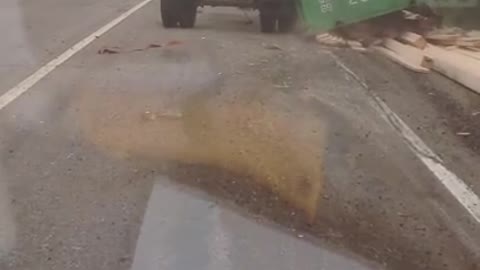 Drunk Driver Flips Trailer Filled With Lumber