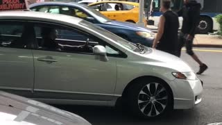 Delivery Driver and Cyclist Try and Destroy Each Others Rides