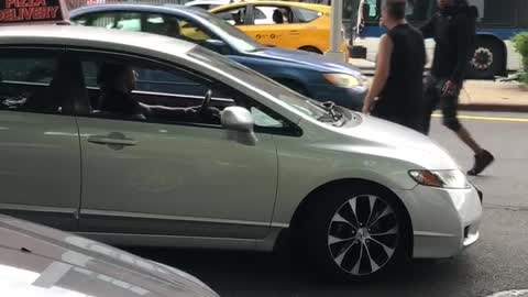 Delivery Driver and Cyclist Try and Destroy Each Others Rides