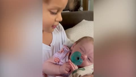 This baby already knows that he has the greatest big sister ever