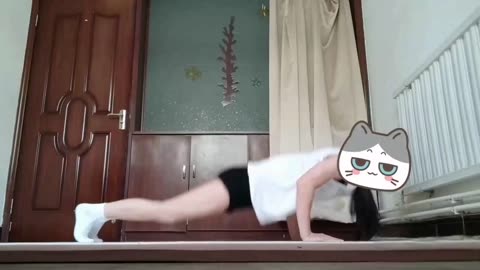 Fit and Strong: A Beautiful Girl Doing Push-Ups