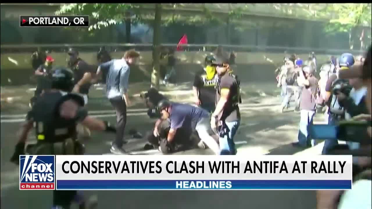Antifa clashes with Patriot Prayer in Portland