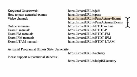 Exam FM exercise for January 28, 2022