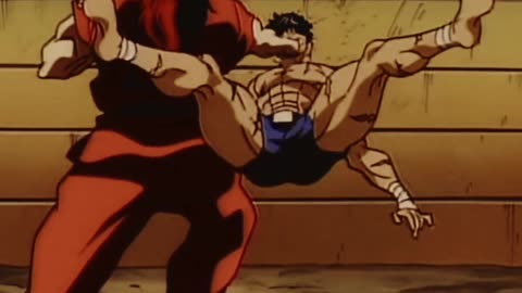 Baki knocked out by Shinogi