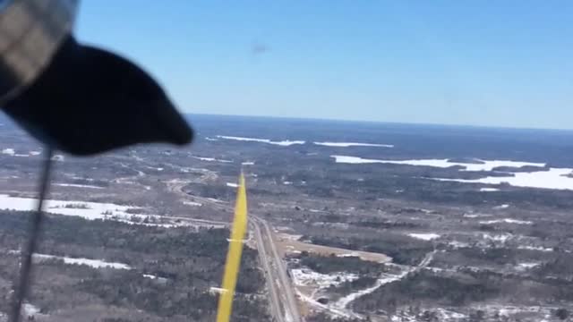 Kitfox IV Take off from the lake on skis, Southern Georgian Bay