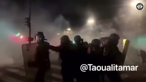 French Police getting handled by anti-vaccine mandate protesters.