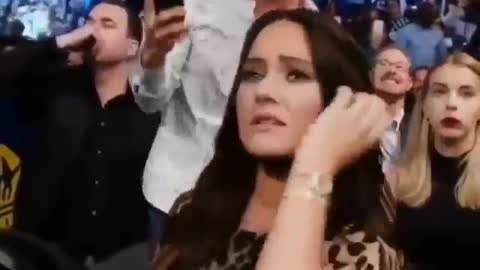 The reaction of Conor McGregor wife de Devlin's when Khabib fought