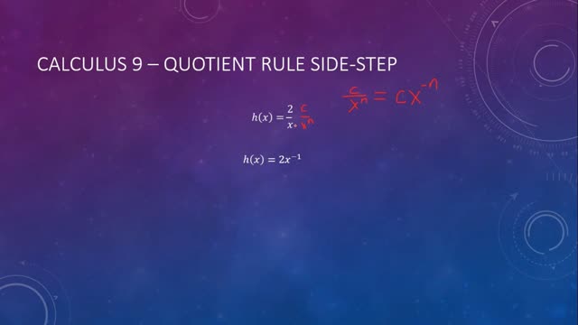 Calculus 9 - Quotient Rule Side-Step