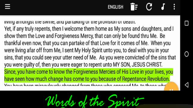 Words of the Spirit. Sept 12 2022