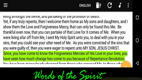 Words of the Spirit. Sept 12 2022