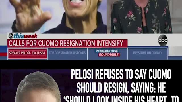 PELOSI REFUSES TO CALL FOR CUOMO'S RESIGNATION