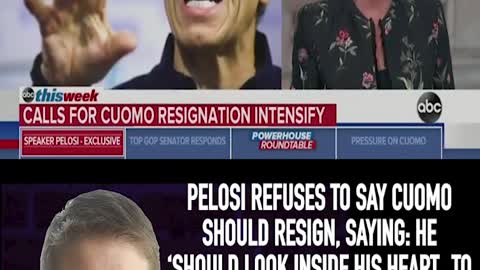 PELOSI REFUSES TO CALL FOR CUOMO'S RESIGNATION