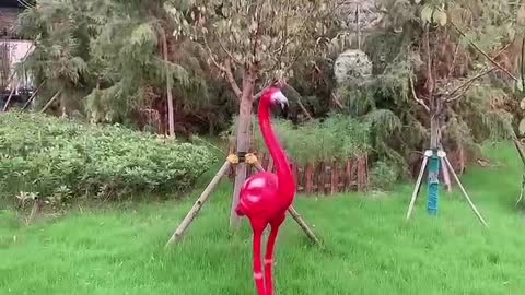 cute flamingo statue