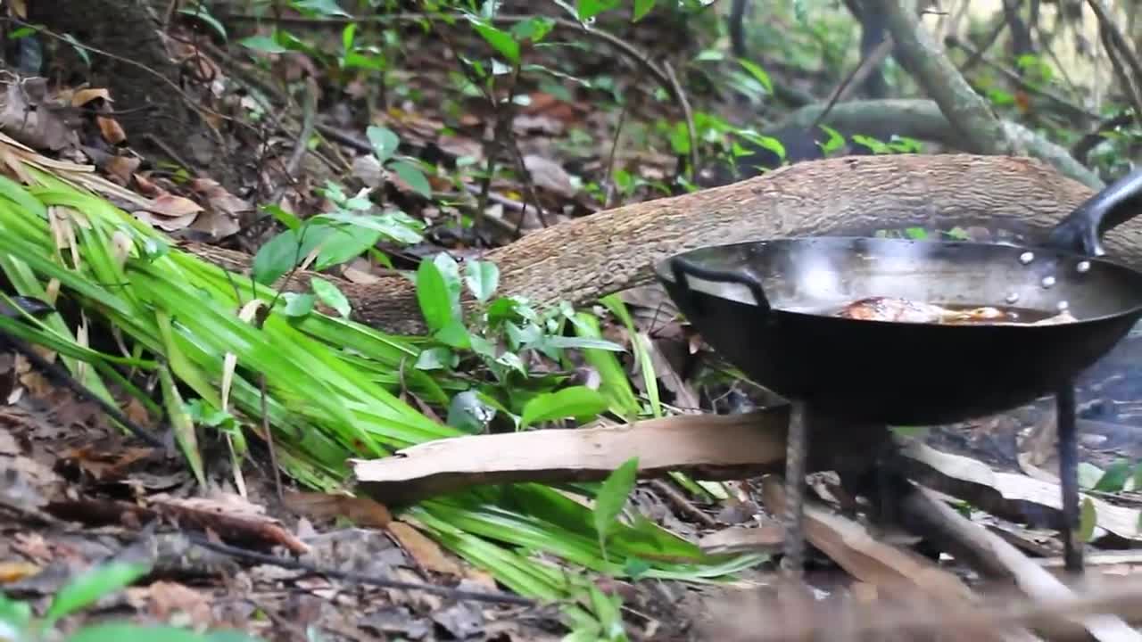 Cooking Coconut Chicken Leg Recipe eating so Yummy - Use Coconut water Cook Chicken Meat in Fry -20