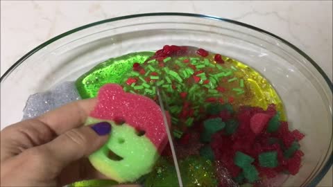 Mixing Store Bought Slime with Homemade Slime and Beads - SlimeSmoothie