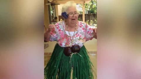 Senior Lady Dancing Hula Dance