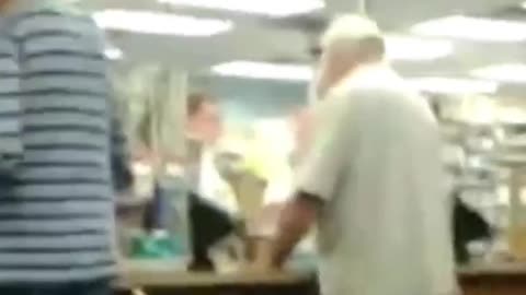 Crazy old white man at the pharmacy