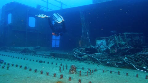 Scuba Diving On A Sunken Boat