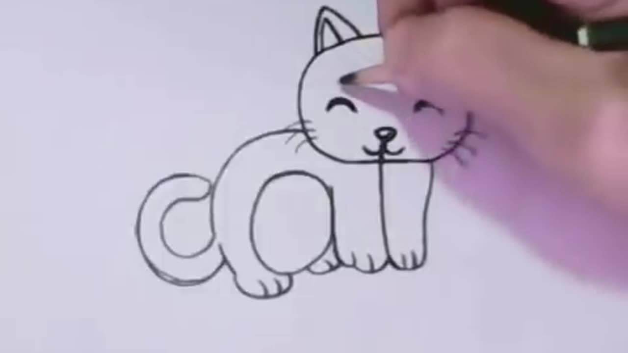 How to draw cat word