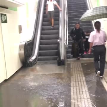 Rda. sant pau dark subway green flooding water