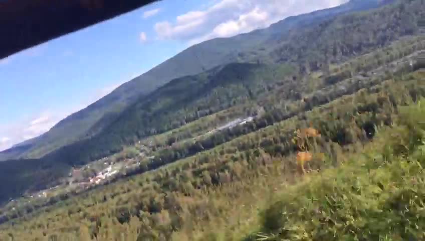 Lifting up a high mountain in a jeep