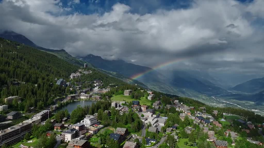 Switzerland's first rainbow of the summer appeared shortly after a thunderstorm