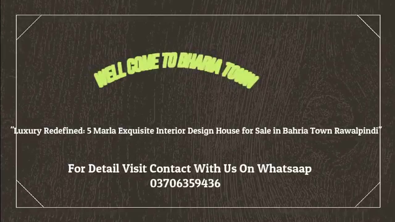 "Luxury Redefined: 5 Marla Exquisite Interior Design House for Sale in Bahria Town Rawalpindi"