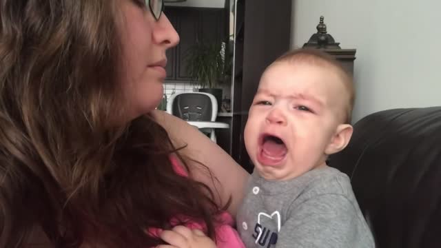 Baby gets emotional when Mom sings Opera!!!