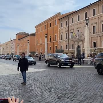 Joe Biden in Rome to talk to Pope on the way to the Climate Change in an 85 car Motorcade.