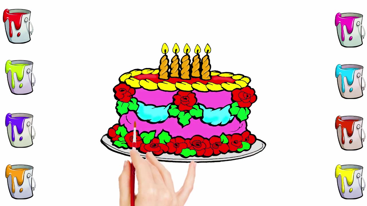 Coloring and Drawing Cakes for Kids, Toddlers | Magic Art