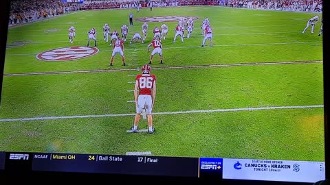 Alabama 21 Tennessee 17 block punt