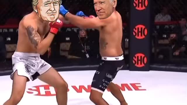 Trump with the flying knee!