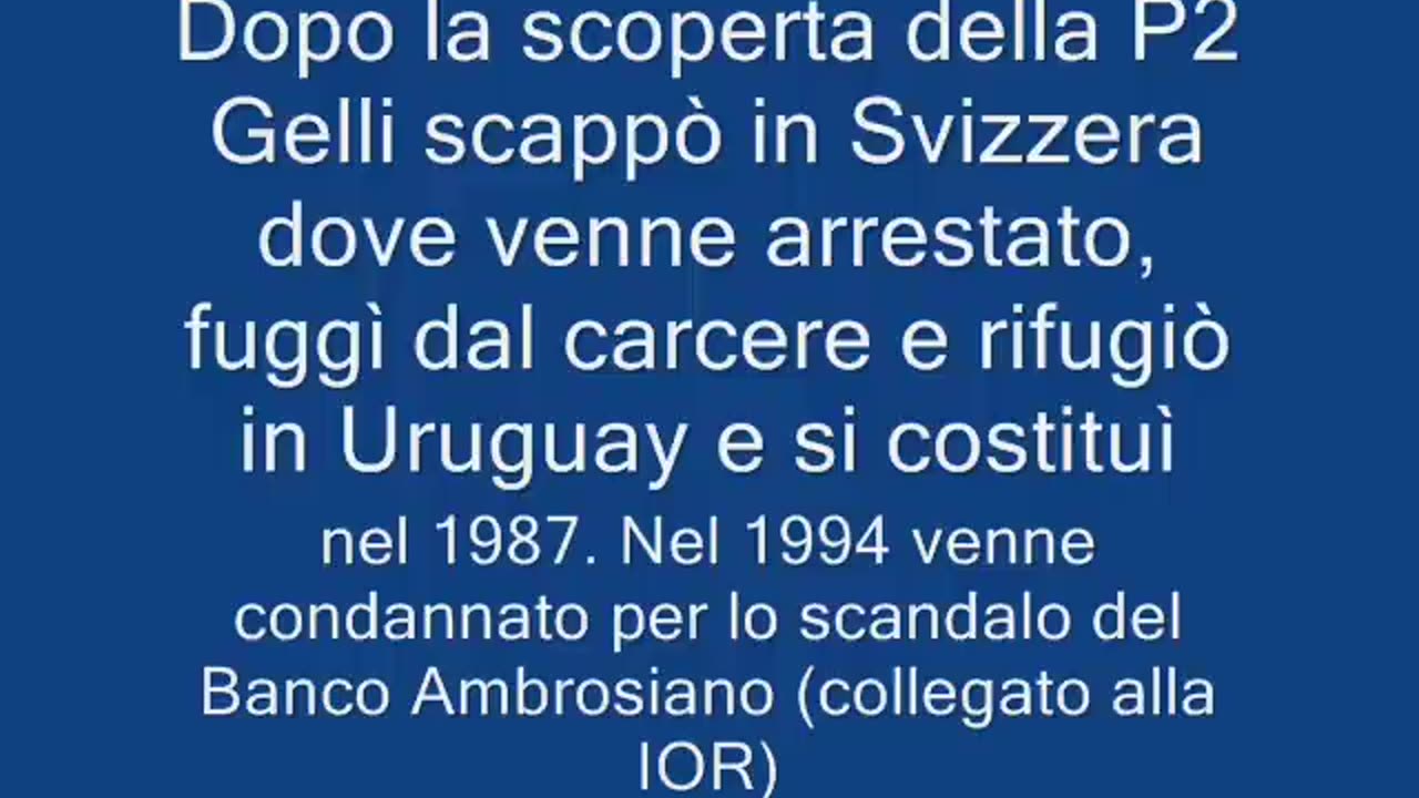 la Loggia massonica PROPAGANDA 2,Licio Gelli e il Piano di Rinascita Democratica DOCUMENTARIO quindi si può dire che la massoneria con il Vaticano e la mafia è stata protagonista delle peggiori porcate avvenute nella storia di MERDALIA💩