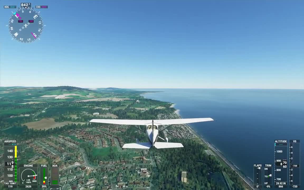 Flight Sim 2020 Courtown to Gorey (Wexford) to Arklow (Wicklow) Ireland and back via Tara Hill.