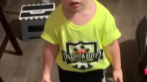 Baby got mad because mom didn't kiss him 😂