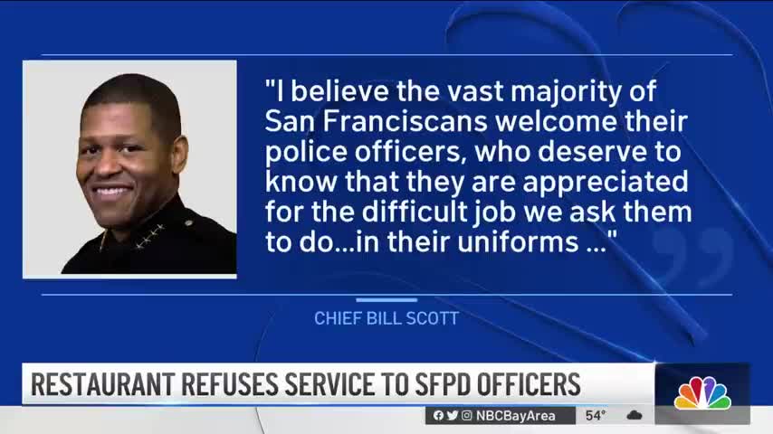 SAN FRANCISCO RESTUARANT REFUSING SERVICE TO 3 POLICE OFFICER