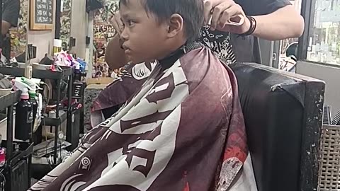 Cut hair to be handsome