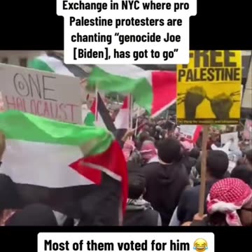 Pro-Palestine Protestors outside of NY Stock Exchange: "Genocide Joe, Has go to Go!"