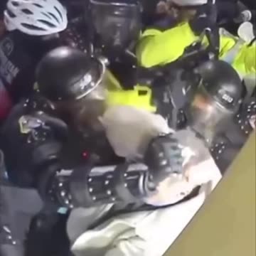 January 6 Capitol Police Officer Jabbing Man with Object