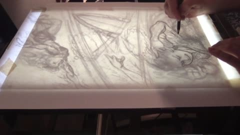 Charcoal art for page 105 time lapse