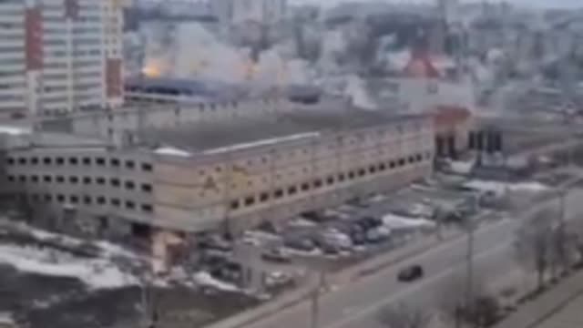 Arrival of a cluster munition on the outskirts of Kharkov.