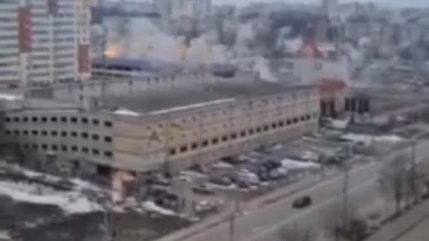 Arrival of a cluster munition on the outskirts of Kharkov.