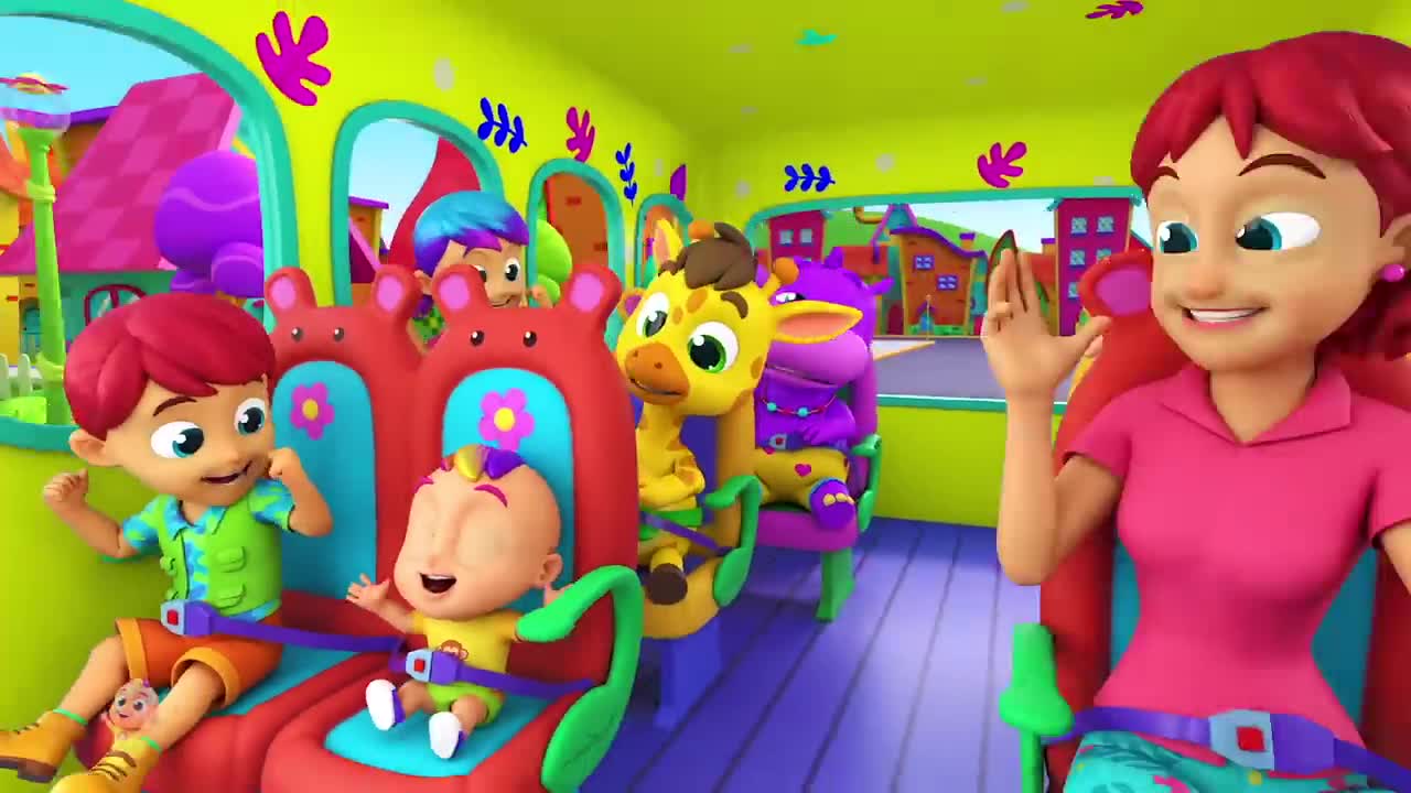 Wheels On The Bus Go Round and Round | School Bus Song | Nursery Rhymes and Kids Songs