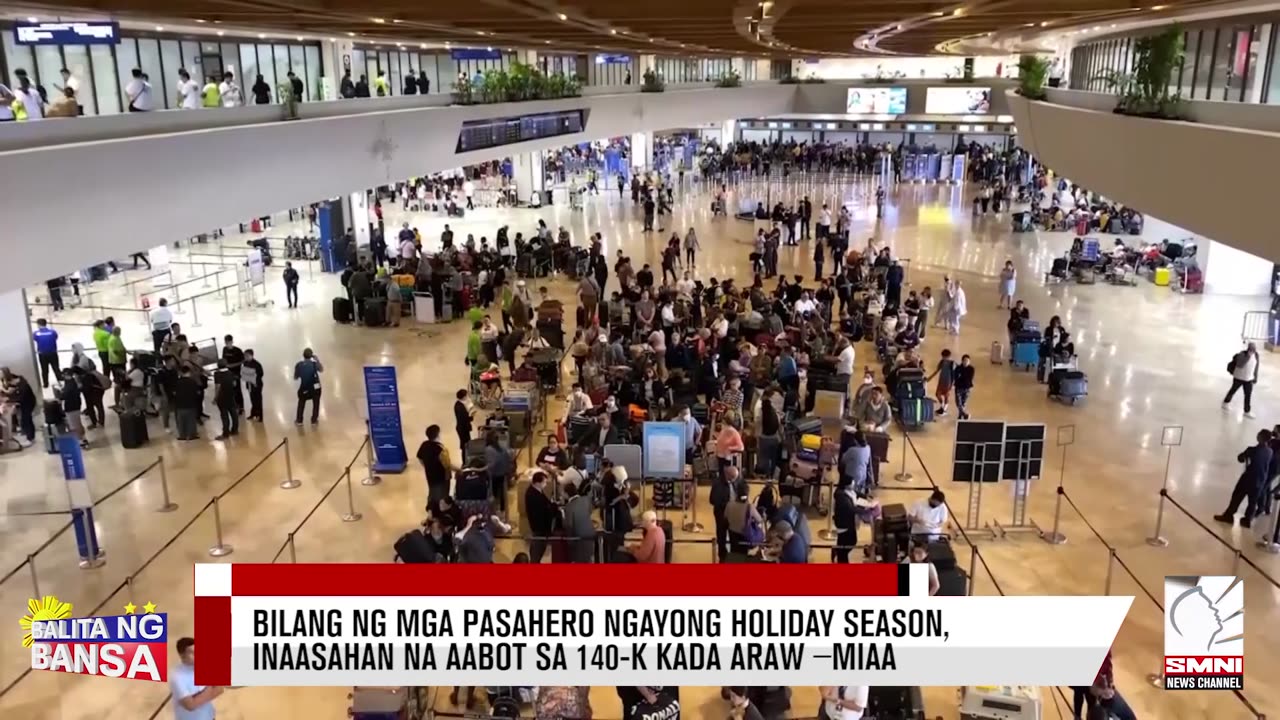 Bilang ng mga pasahero ngayong holiday season, inaasahan na aabot sa 140-k kada araw −MIAA