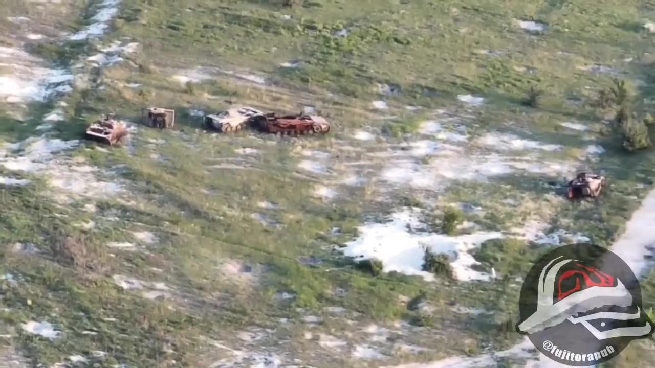 Haunting Footage of the Ukrainian Landscape Covered in Destroyed Tanks and APCs